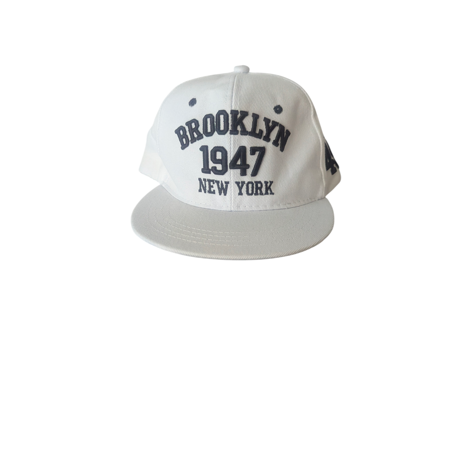 Brooklyn 1947 New York Snapback Hat White Embroidered Adjustable Cap